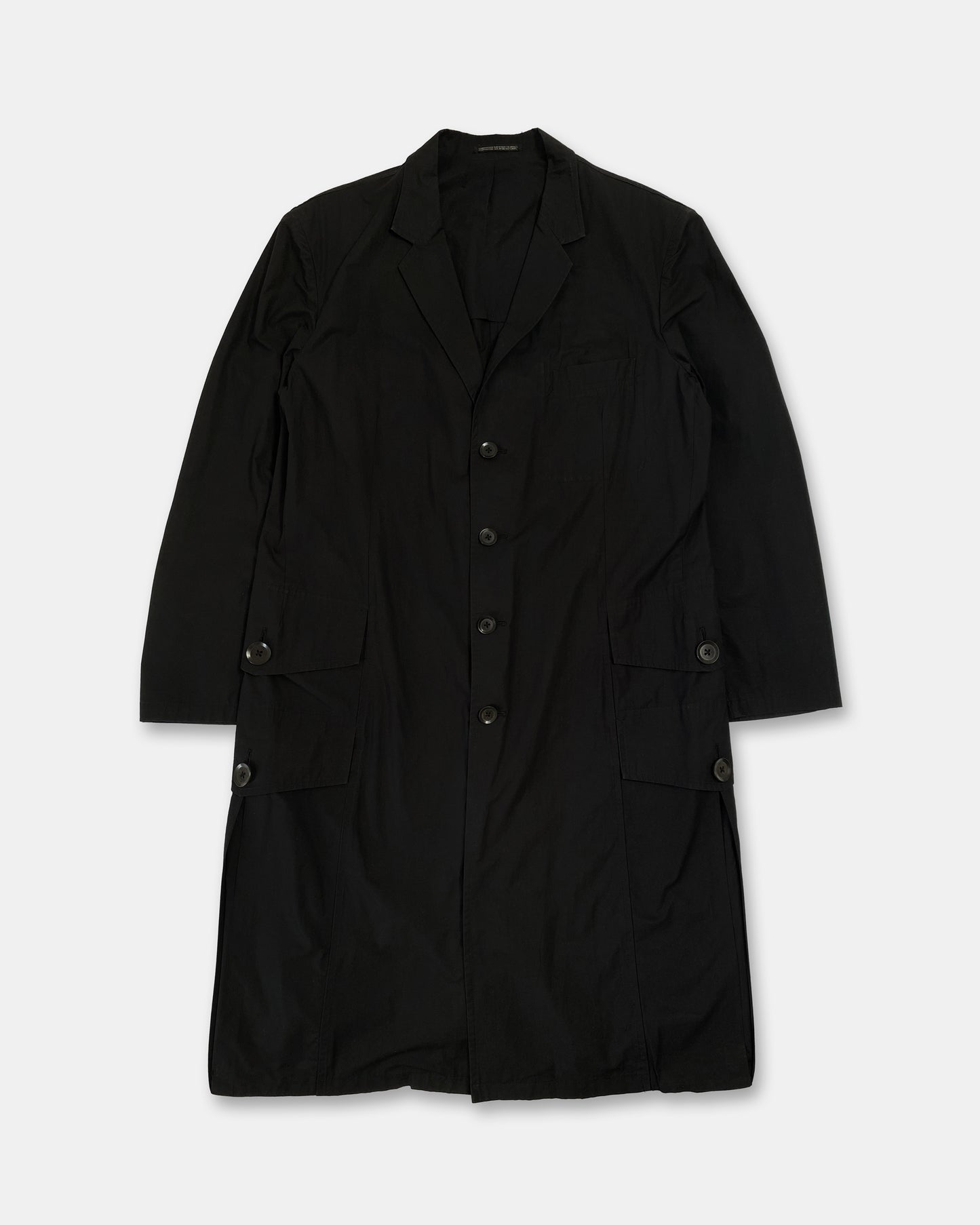 Yohji Yamamoto Pour Homme SS2006 Double Pocket Cotton Coat Black
