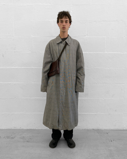 Paul Smith 1990s Glen Plaid Coat Grey
