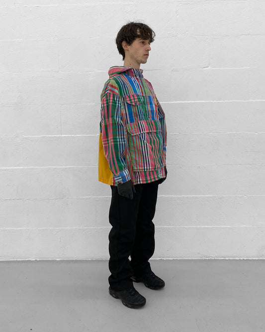 Oilily 1980s Madras Checkered Hooded Cotton Jacket Multicolor