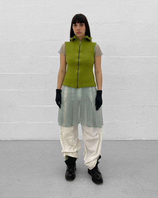 Simone Seidel 2020s Felt Hooded Vest Green