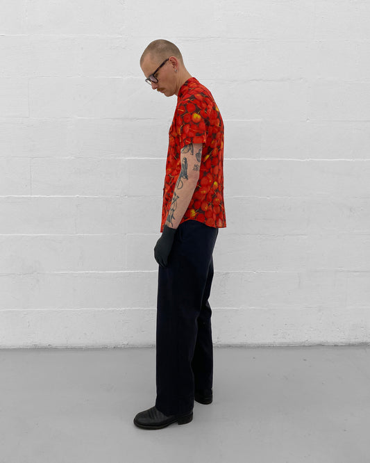 Dolce & Gabbana 2000s Cherry All Over Print Short Sleeve Shirt Red