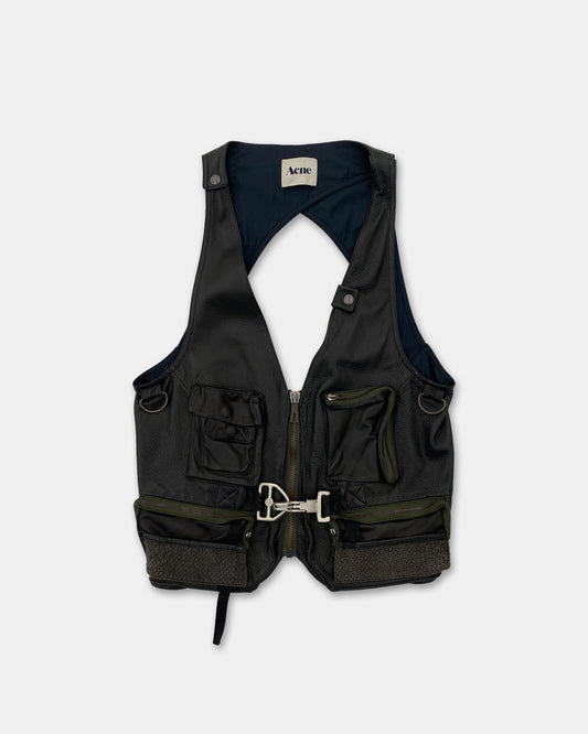Acne Studios AW2010 Runway Leather Utility Vest Black