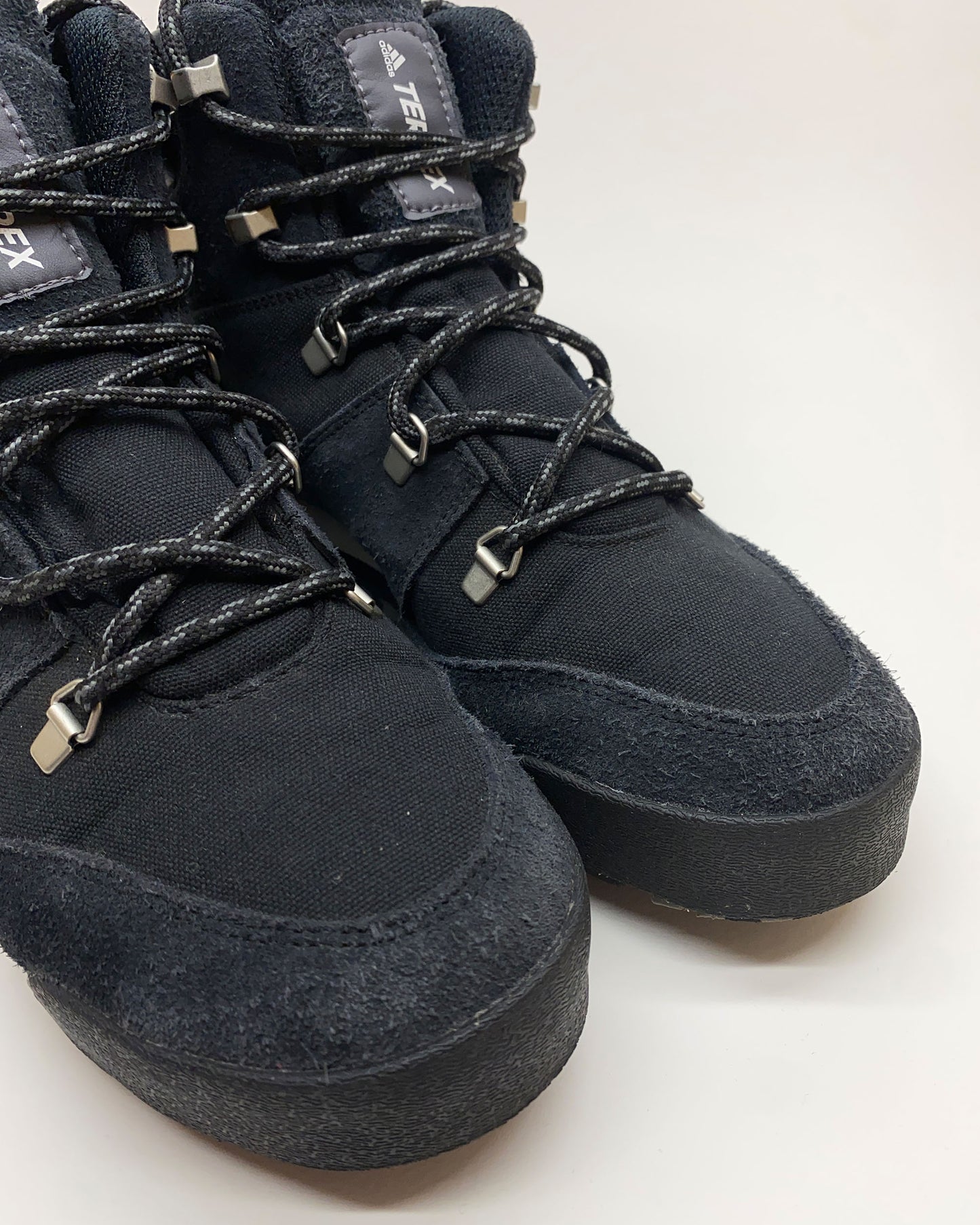 Adidas 2020 Terrex Snowpitch Cold Hiking Suede Leather Boots Black Navy
