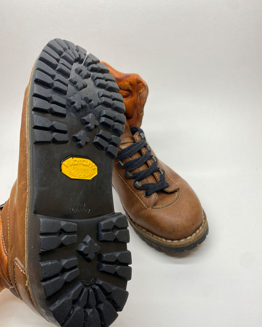 Adidas 1970s Vibram Sole Leather Hiking Boots Brown