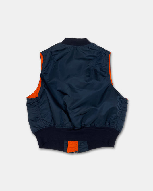 Alpha Industries 1990s Made in USA MA-1 Bomber Vest Navy