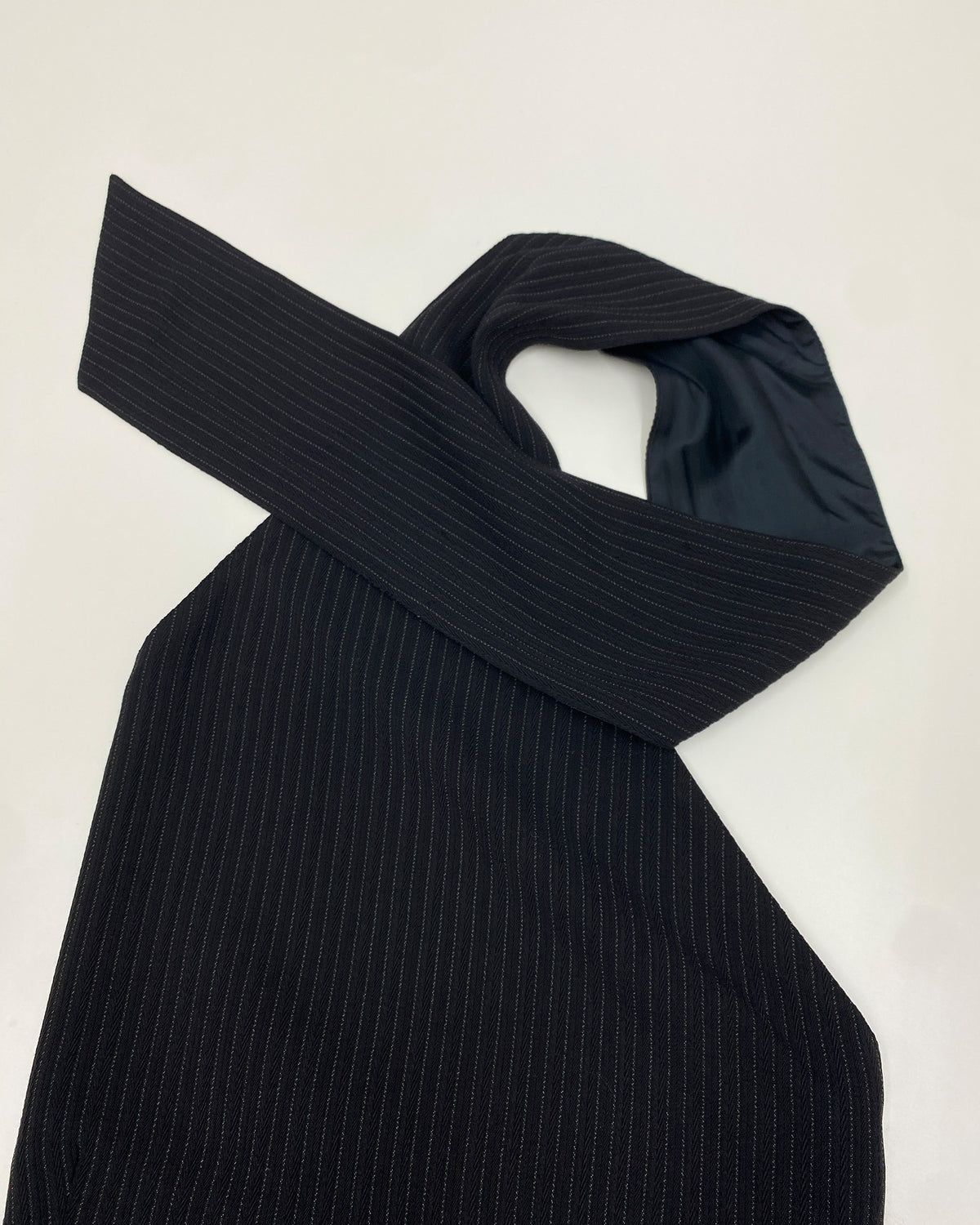 Ann Demeulemeester 1990s Pinstriped Wrap Top Black