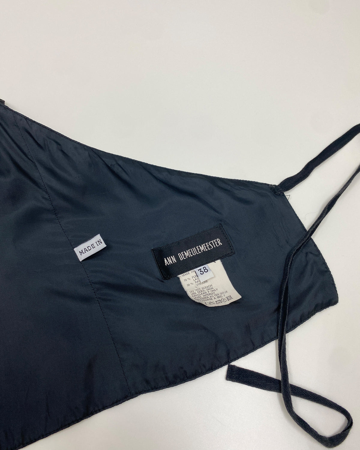 Ann Demeulemeester 1990s Pinstriped Wrap Top Black