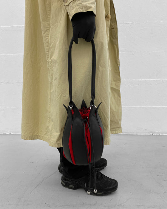 by-Lin 2010s Tulip Classic Handbag Black Red