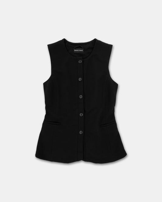 Emporio Armani 2010s Knit Wool Vest Black
