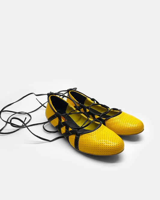 Akira 2000s String Ballerina Yellow Black