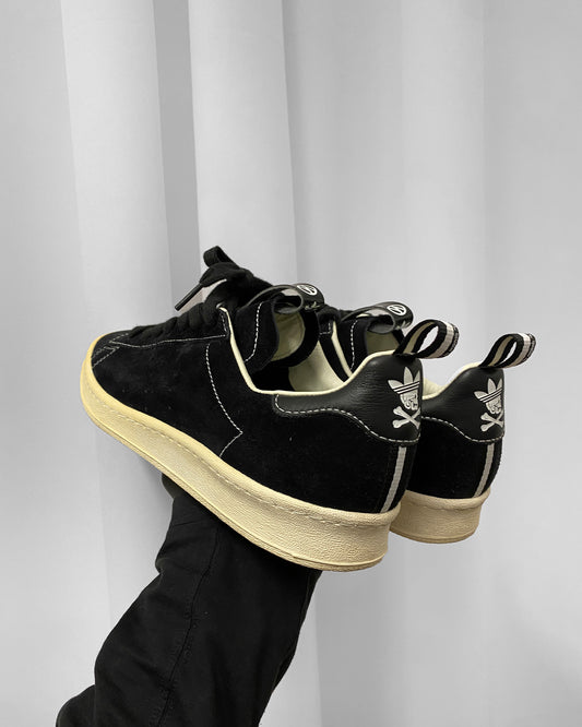 Neighborhood x Kazuki x Adidas 2009 Campus 80s Suede Leather Sneaker Black White