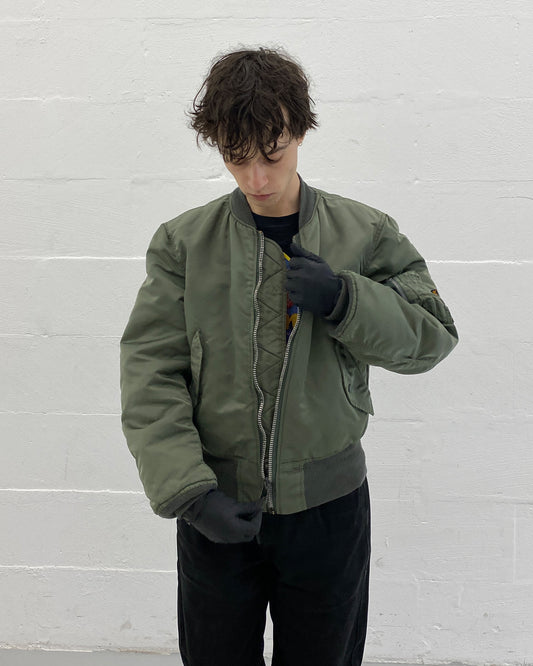 Alpha Industries 1980s Made in USA MA-1 Bomber Jacket Green