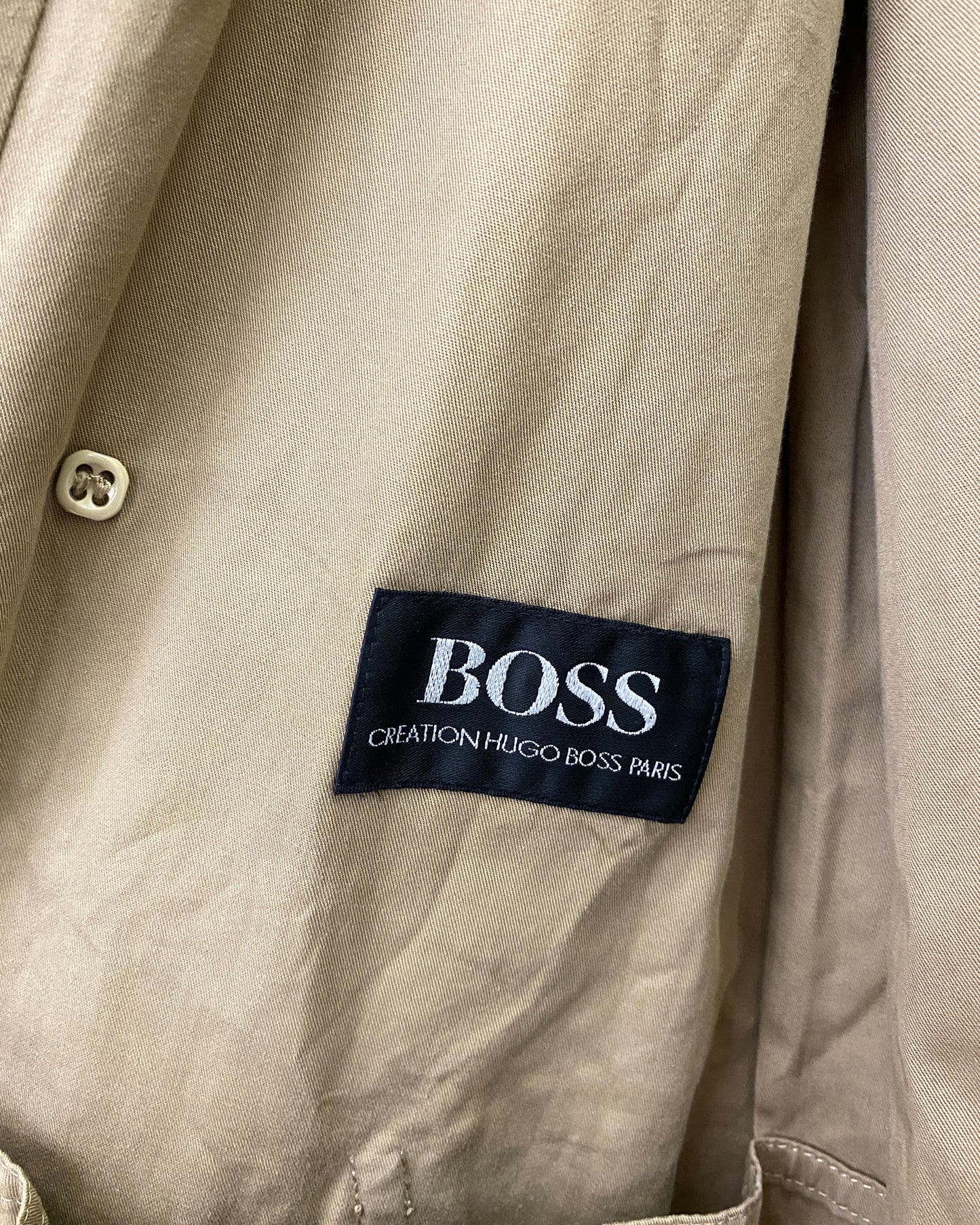 Boss Creation Hugo Boss Paris 1970s Trench Coat Beige