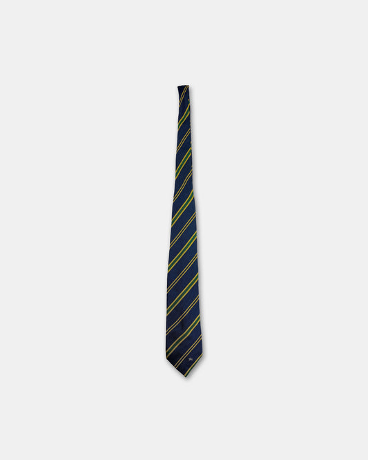 Burberrys 1990s Diagonal Striped Tie Blue