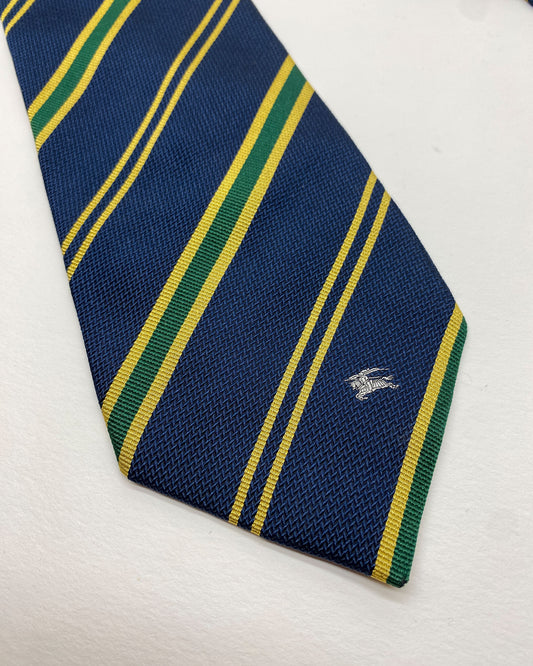 Burberrys 1990s Diagonal Striped Tie Blue