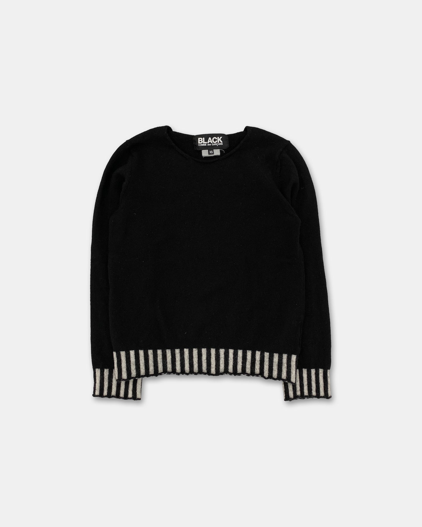 Comme des Garçons Black AD2008 Striped Hem Knit Sweater Black