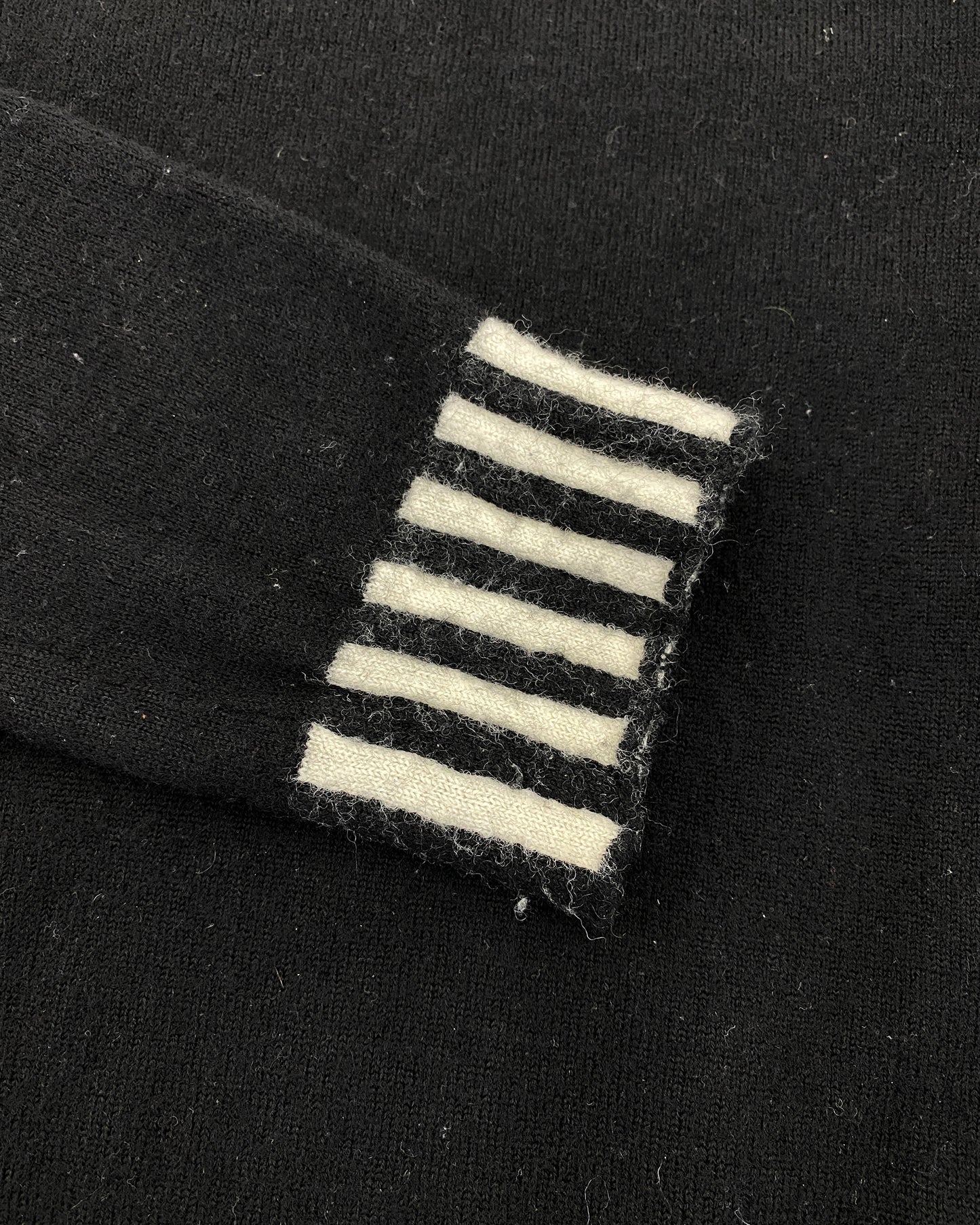 Comme des Garçons Black AD2008 Striped Hem Knit Sweater Black