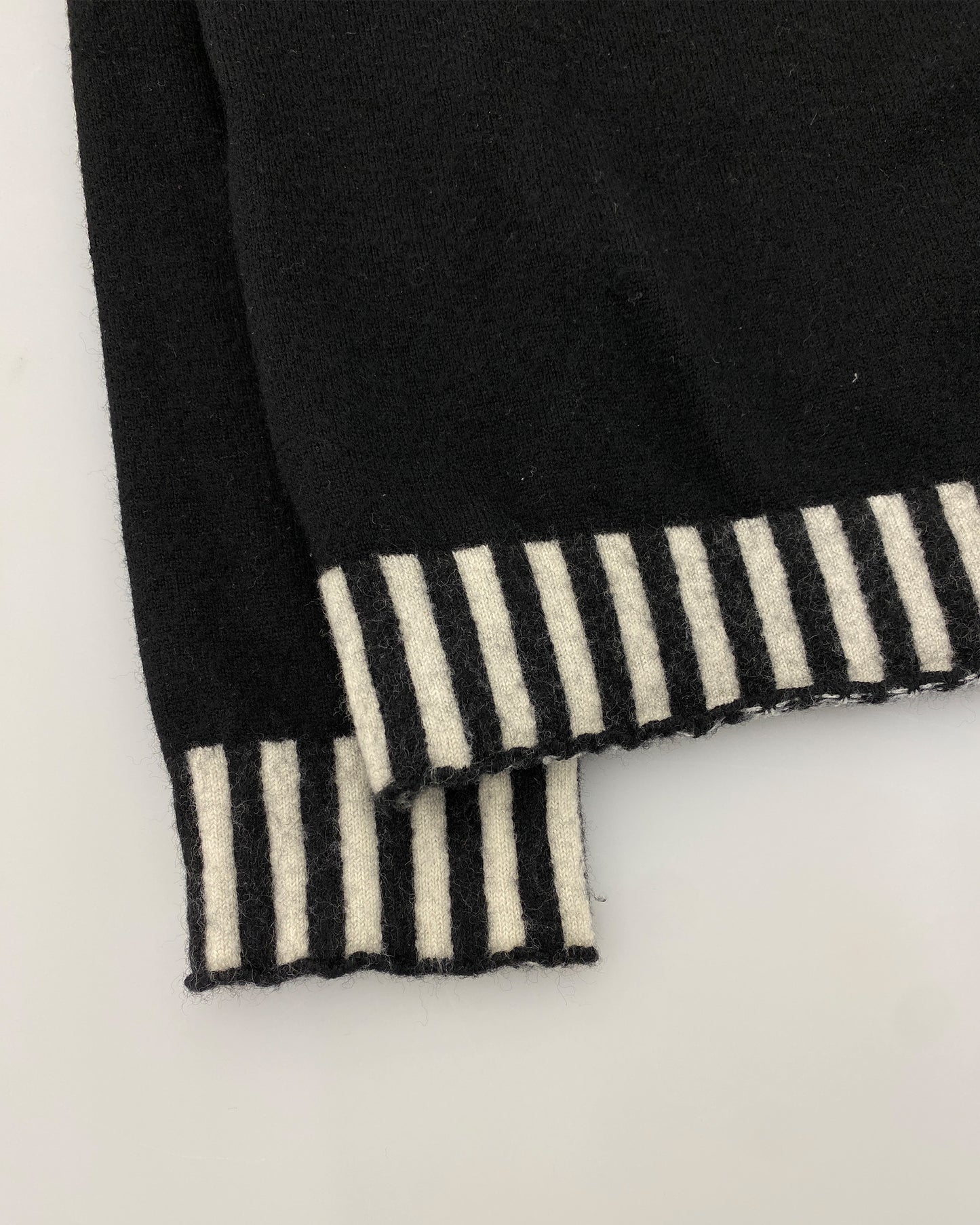 Comme des Garçons Black AD2008 Striped Hem Knit Sweater Black