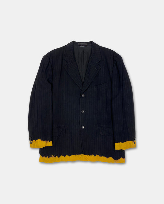 Comme des Garçons Homme Plus AW1993 Bleached Striped Blazer Jacket Navy