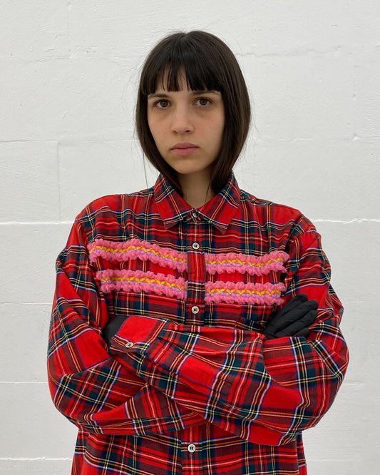 Comme des Garçons Homme Plus SS2004 Tartan Checkered Shirt Red