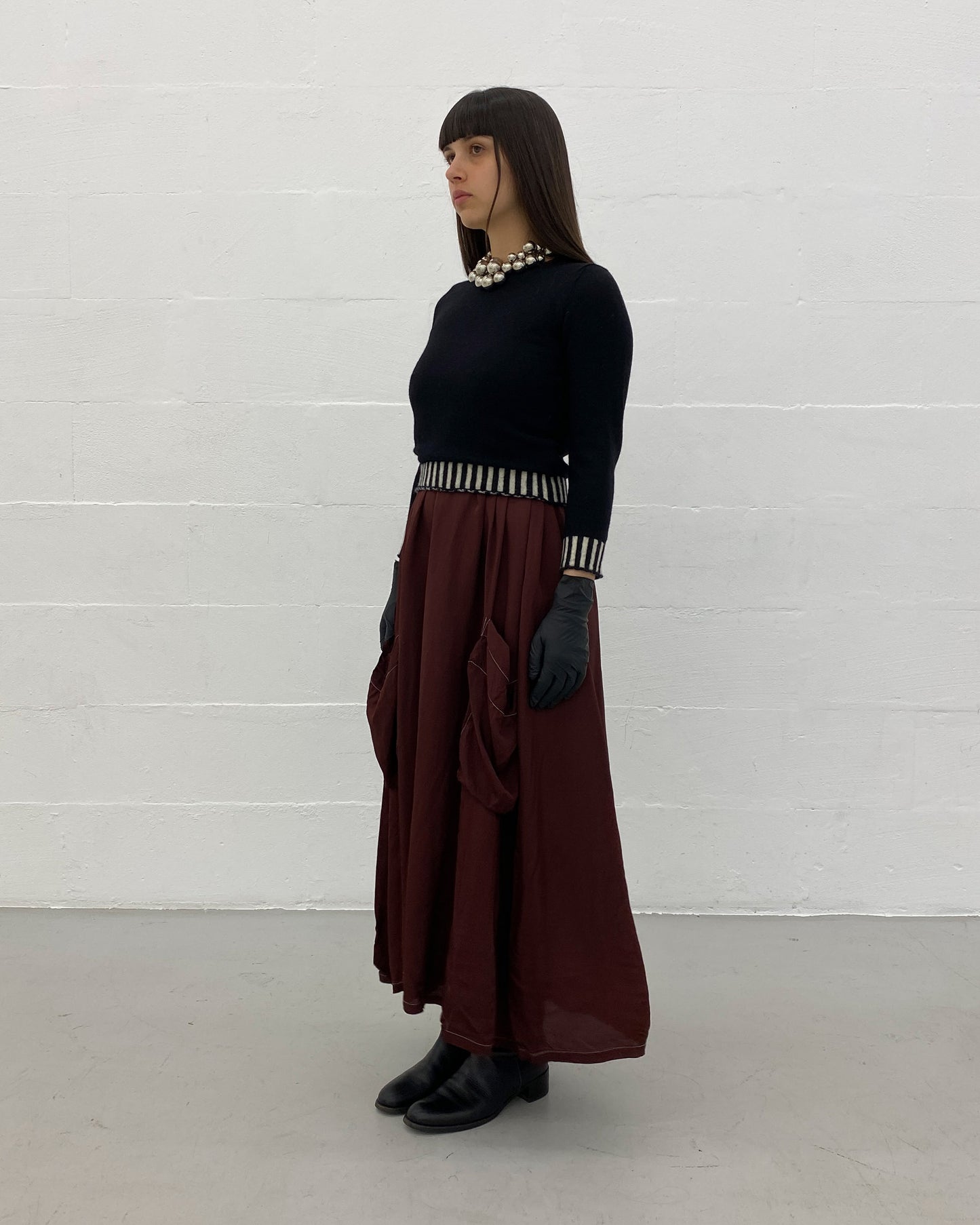 Comme des Garçons Black AD2008 Striped Hem Knit Sweater Black