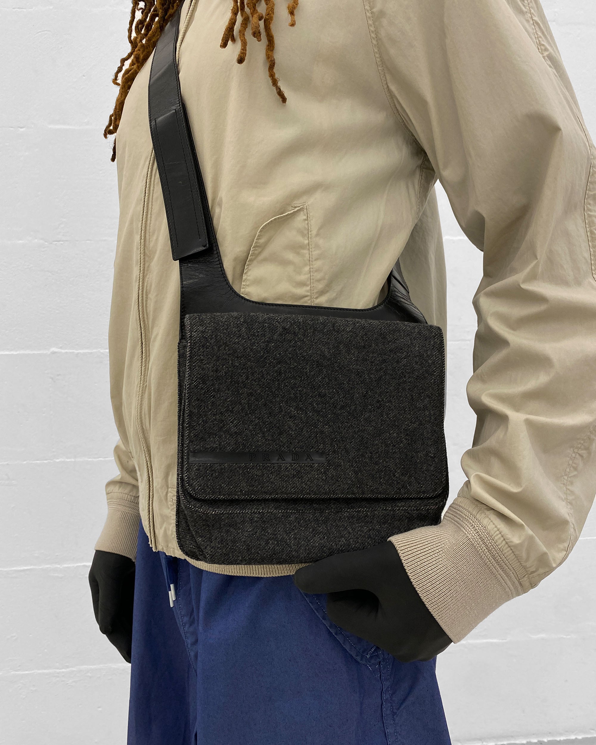 Prada AW1999 Wool Shoulder Bag Grey – Knud Peters