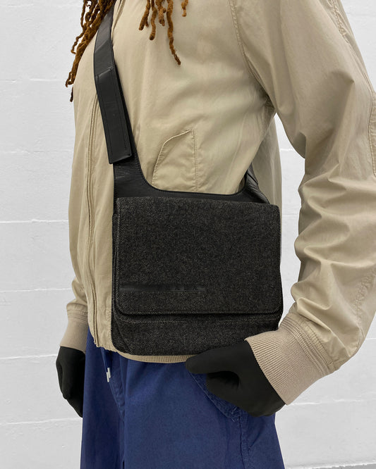 Prada AW1999 Wool Shoulder Bag Grey