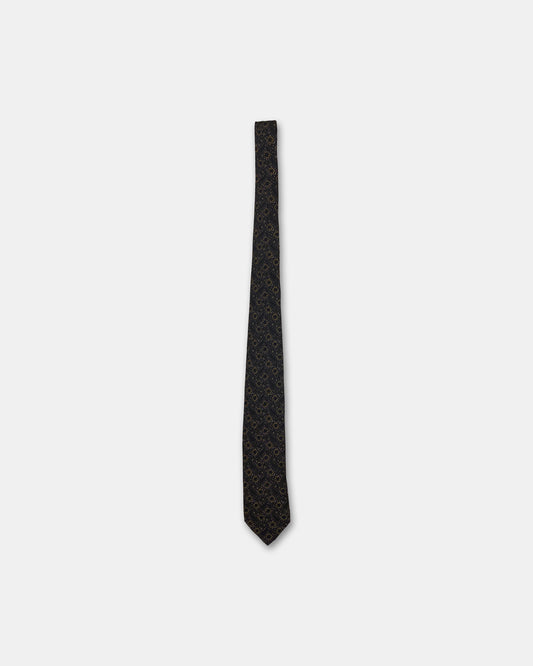 Chanel 1990s Pattern Tie Purple Green
