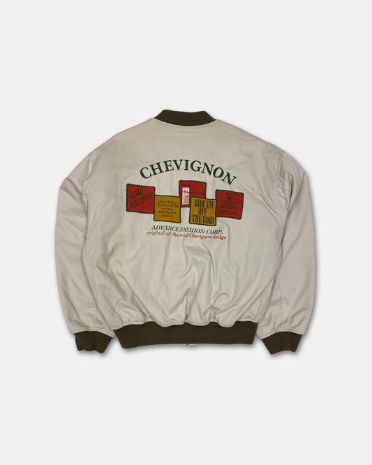 Chevignon 1990s Padded Cotton Conquest Jack Bomber Jacket Beige