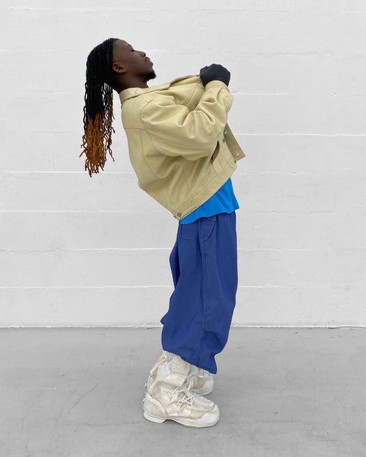 Closed by Girbaud 1980s Indestructible Leather Jacket Beige