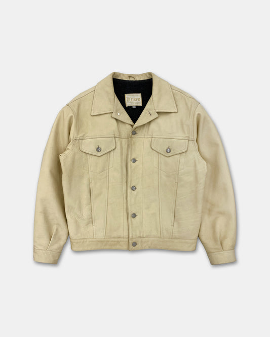 Closed by Girbaud 1980s Indestructible Leather Jacket Beige