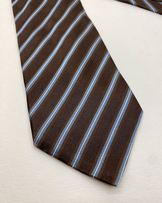 Dolce & Gabbana 2000s Striped Tie Brown