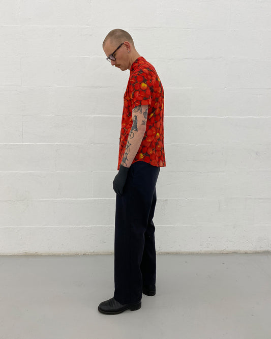 Dolce & Gabbana 2000s Cherry All Over Print Short Sleeve Shirt Red