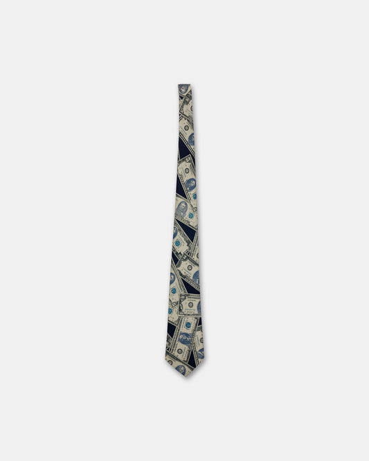 René Chagal 2000s Dollar Money Print Tie Navy