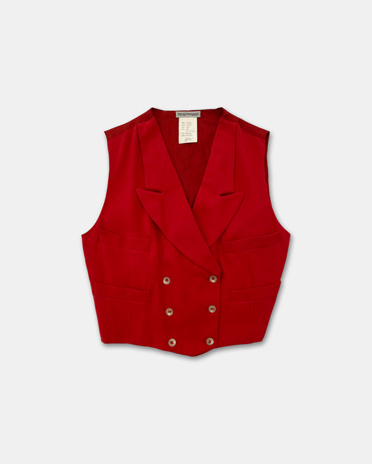 Emporio Armani 1980s Double Breasted Vest Red