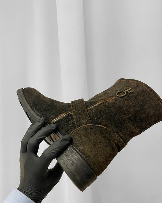 Fiorentini Baker 2010s Suede Leather Engineer Boots Brown