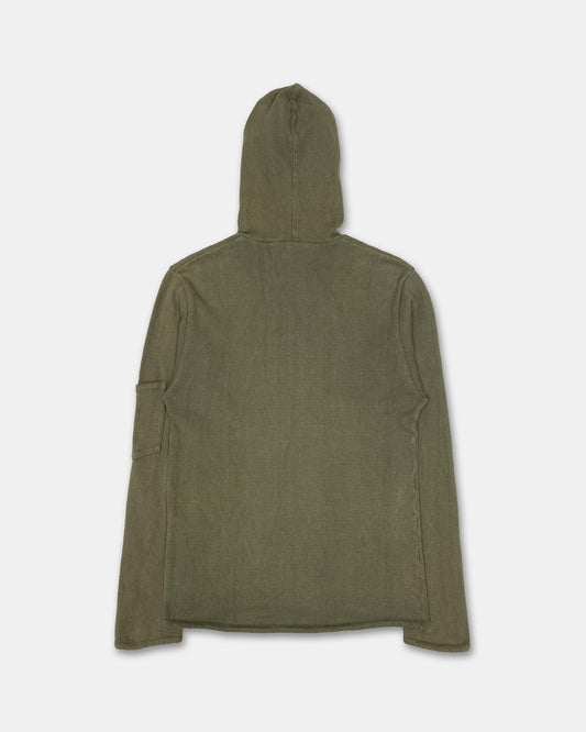 Firma Berlin 2000s Ninja Cotton Knit Hoodie Khaki Green