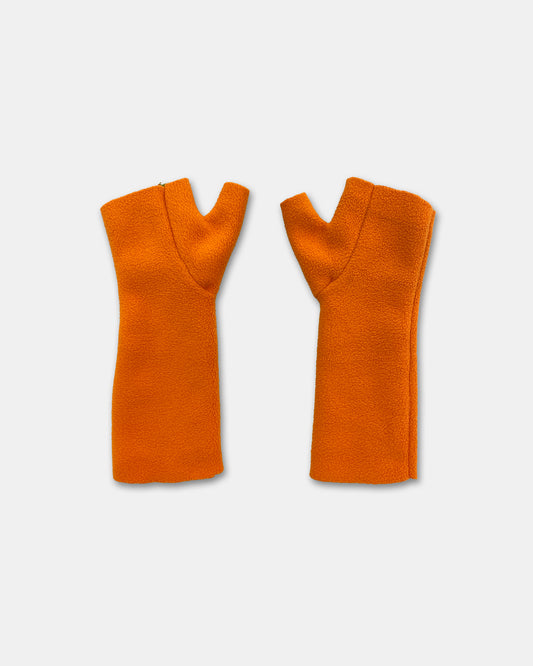 Selfmade 2010s Reversible Fleece Gloves Orange Green