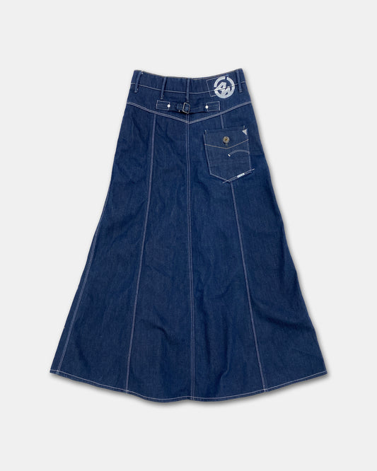 G-Star 2020s Buckleback Raw Denim Organic Vintage Maxi Skirt Dark Blue
