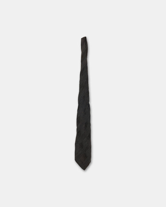 Giorgio Armani 1980s Hallucination Pattern Tie Dark Grey