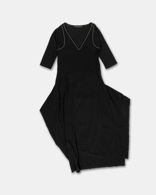 Marithé + François Girbaud 2010er asymmetrisches Stretchkleid schwarz