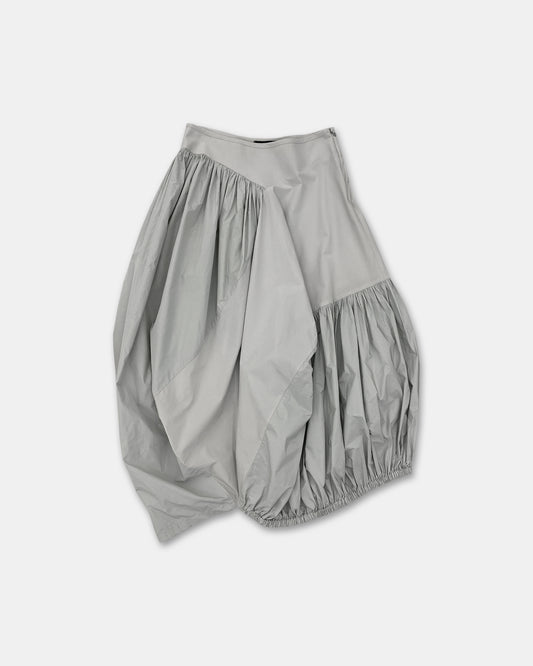 Marithé + François Girbaud 2000s Asymmetrical Gathering Skirt Light Grey