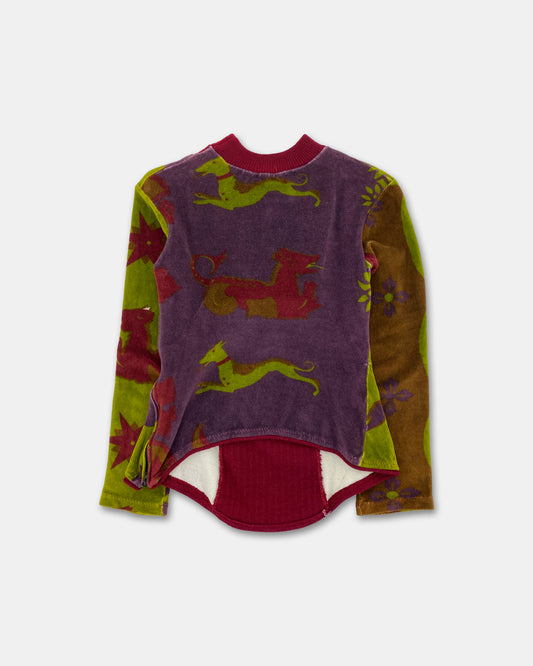 Marithé + François Girbaud 1980s Velvet Top Purple Green