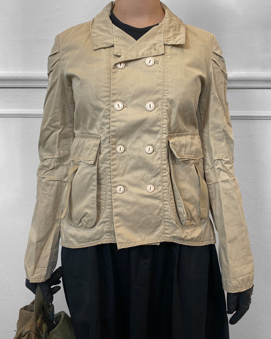 Marithé + François Girbaud 1990s Double Breasted Jacket Beige