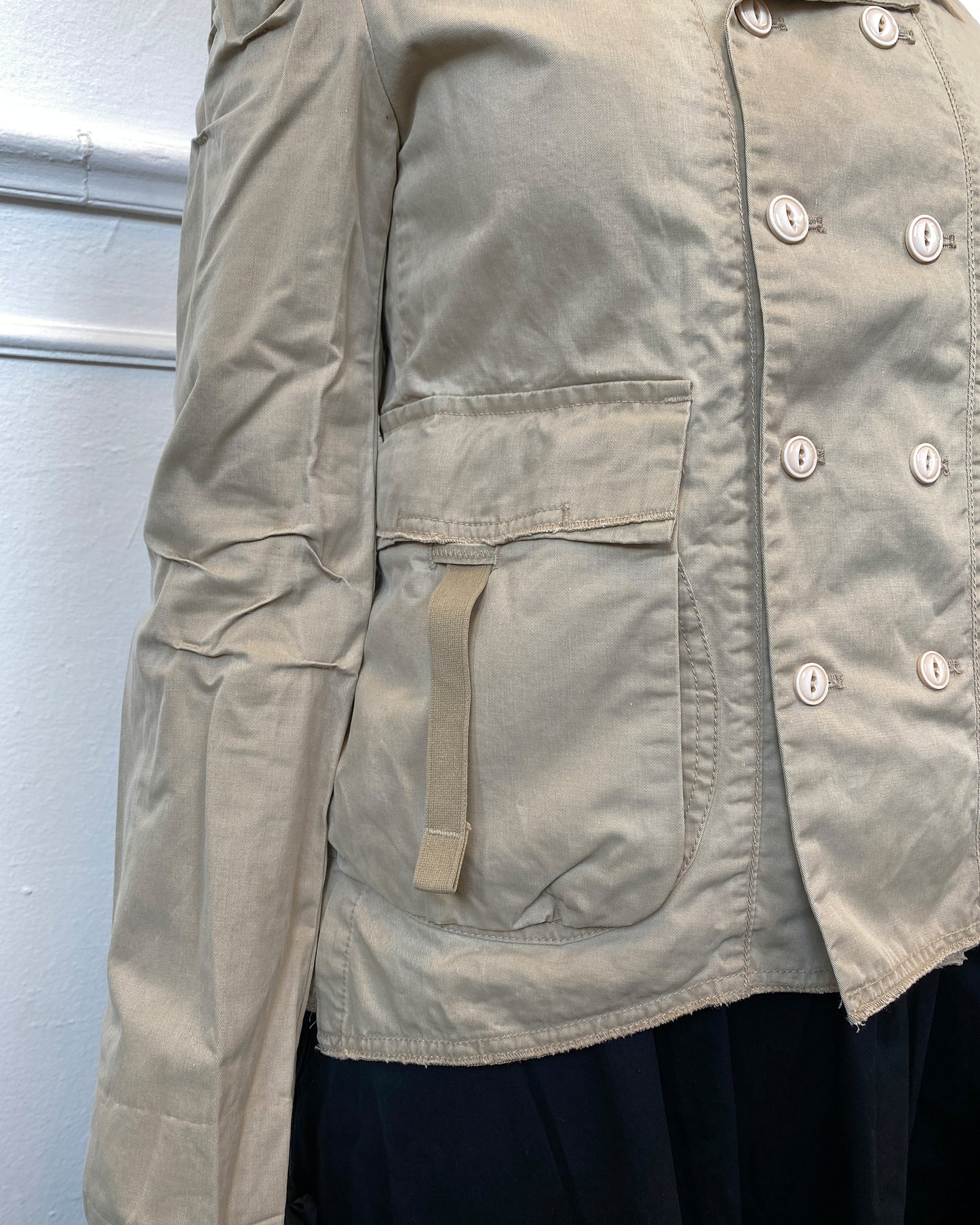 Marithé + François Girbaud 1990s Double Breasted Jacket Beige
