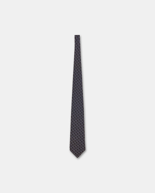 Gucci by Tom Ford 2000s 3D Artwork Tie Blue Brown