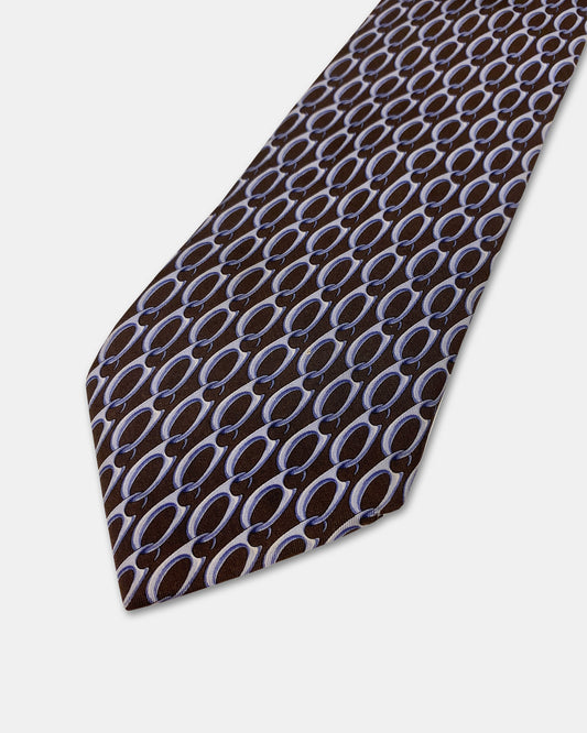 Gucci by Tom Ford 2000s 3D Artwork Tie Blue Brown