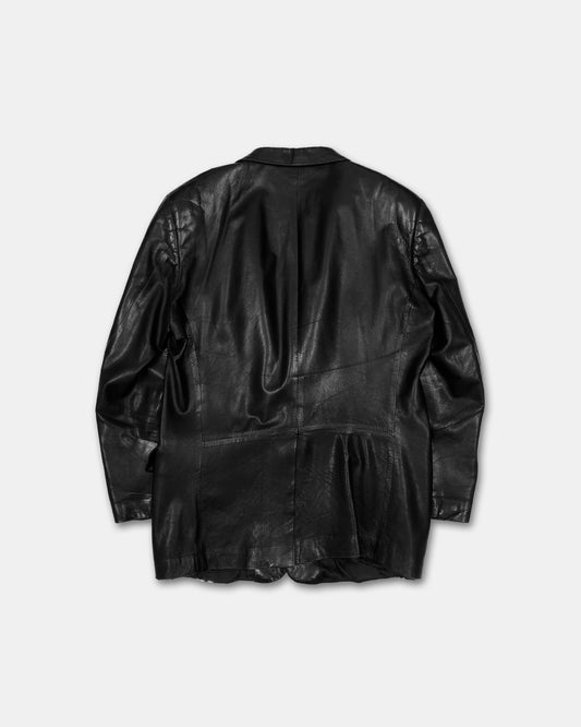 Gucci by Tom Ford 1990s Leather Blazer Jacket Black