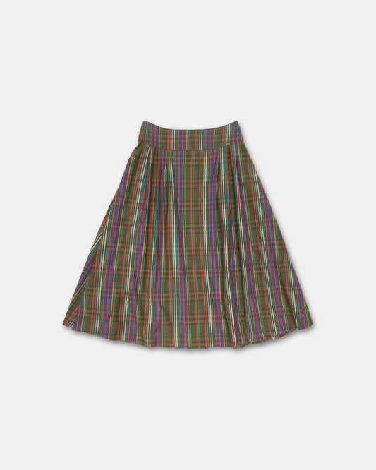 Vintage 1990s Striped Cotton Skirt Multicolor