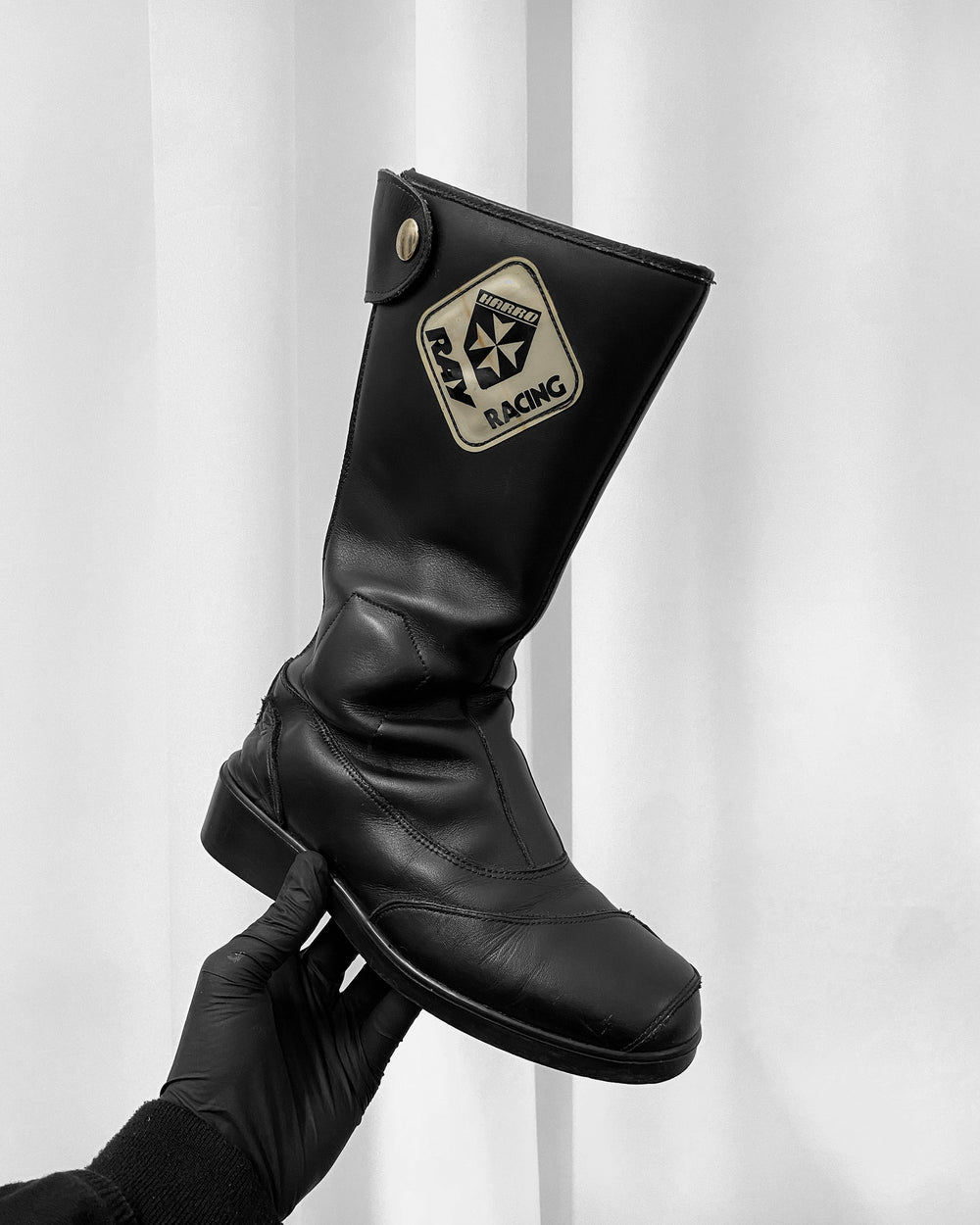 Harro x Ray 1980s Biker Racing Boots Black
